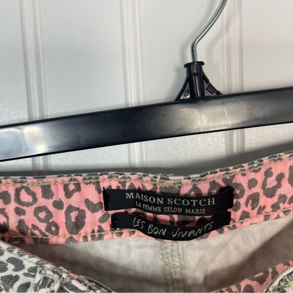 Maison Scotch Jean Shorts Size 25 Stripes Leopard Multicolor Casual - Picture 4 of 9